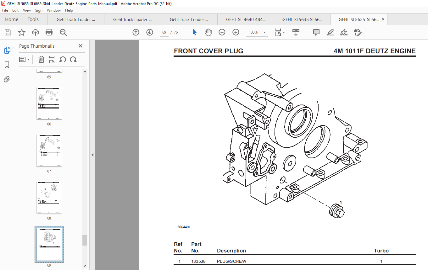 deutz f4m1011f parts manual